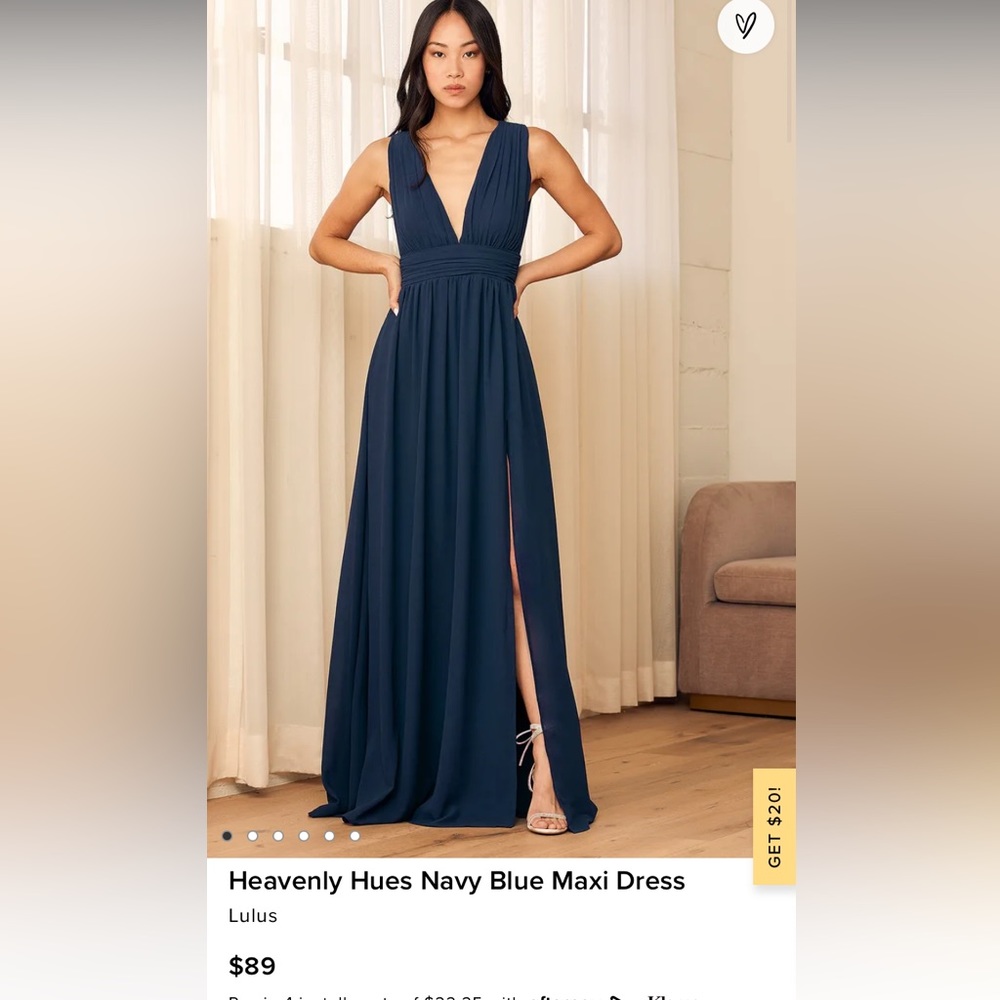 Dark long blue dress Lulus M